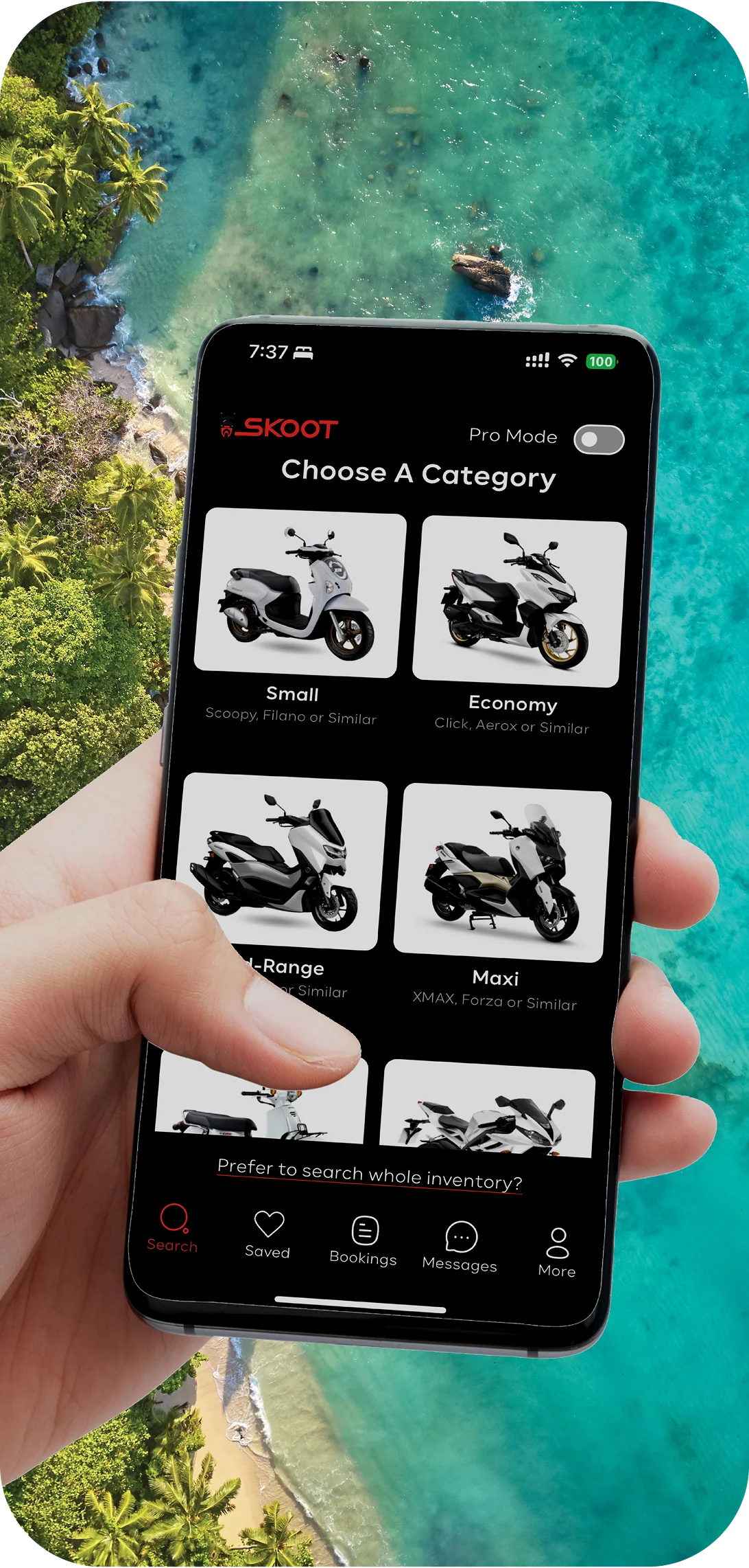 Skoot app — browse verified scooter rentals in Thailand